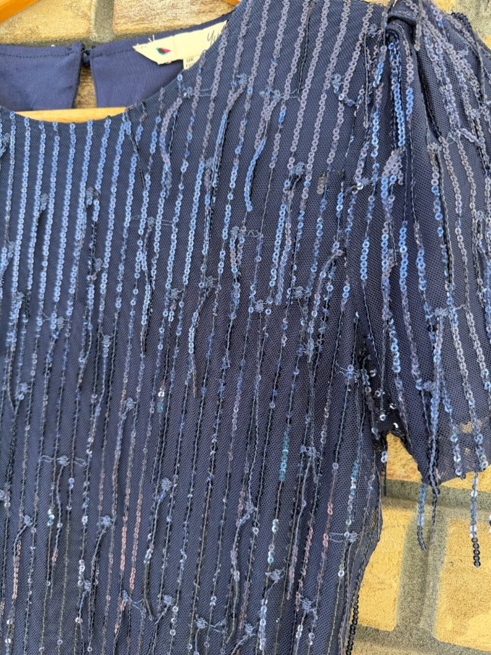 Yumi Dripping Sequin Tunic Dress Navy Blue Sparkly Mini Party Cocktail NWT 4 - Picture 4 of 12